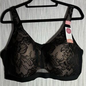 Cacique Black Floral Lace Bra